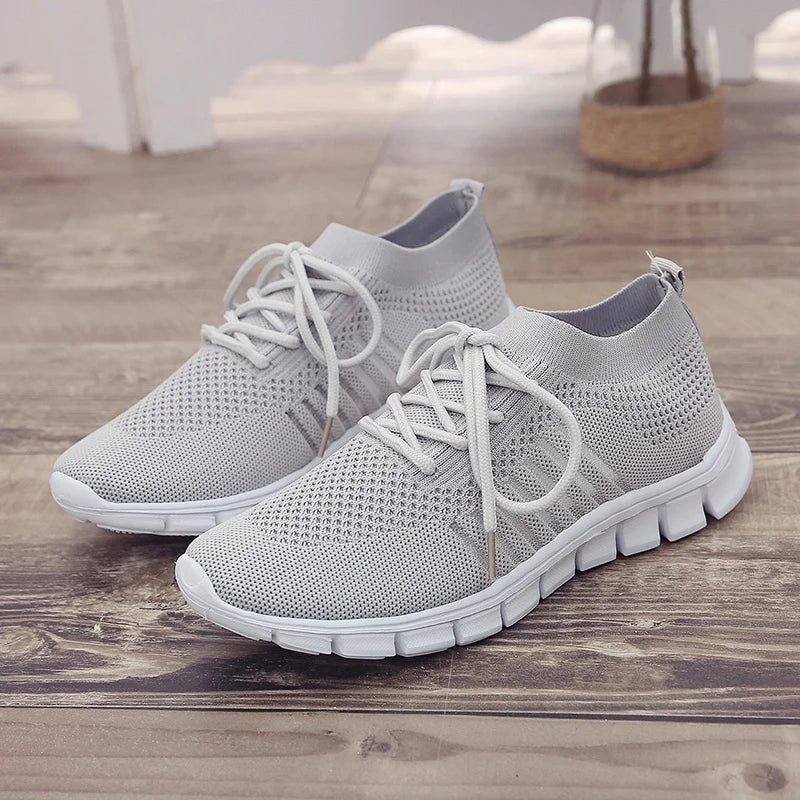 Women Mesh Breathable Shoes Slip on Flat Shoes Woman Tenis Ladies Casual Shoes Walking Footwear Sneakers Womens Vulcanize Shoes