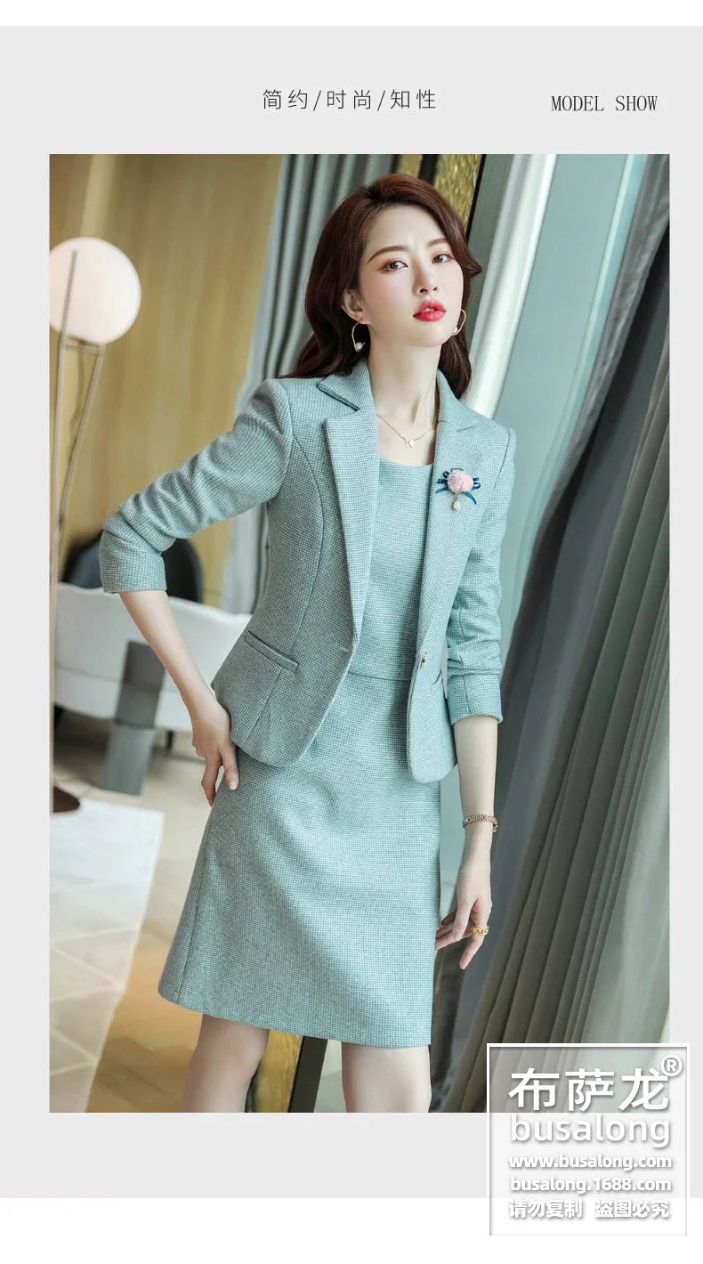 Spring and Autumn Long Sleeve Business Women's Clothing Suit Jacket Formal Wear Temperament Commute Work Clothes Slim Fit Slimmi