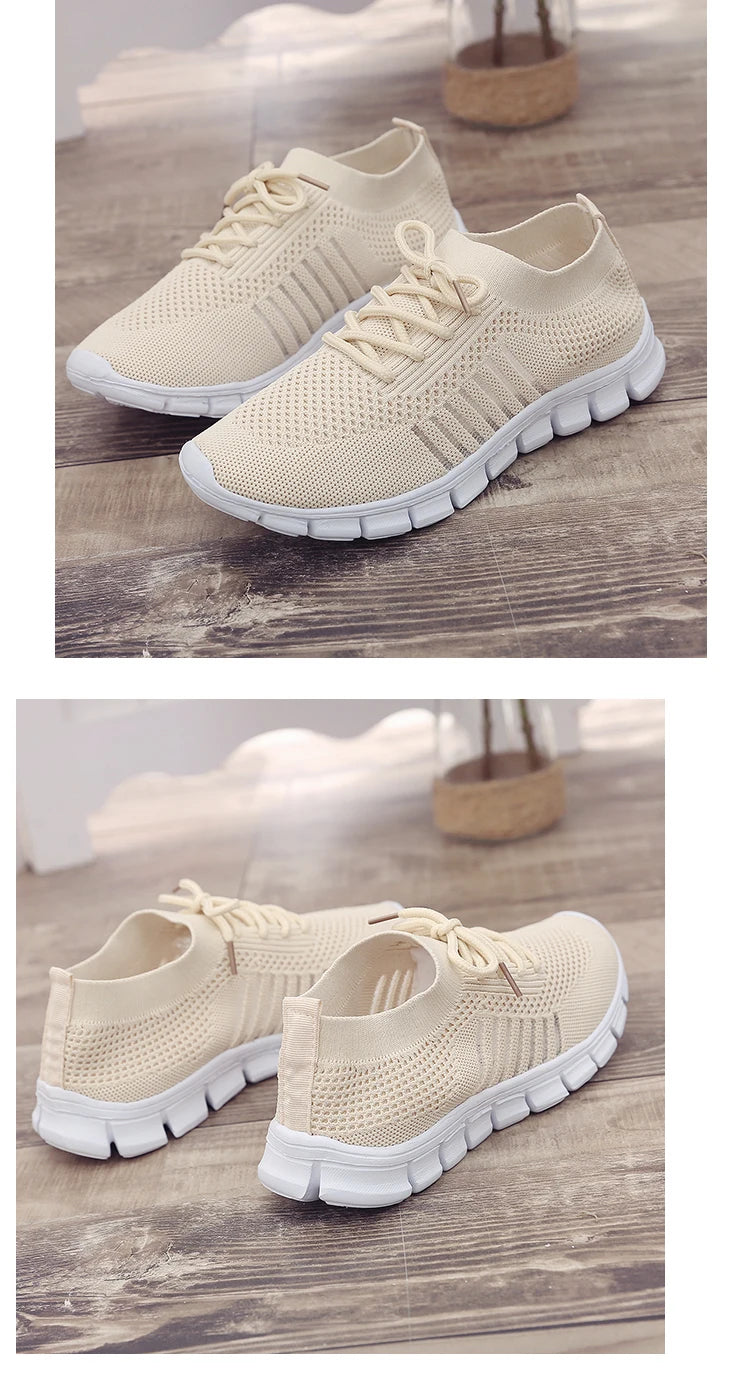 Women Mesh Breathable Shoes Slip on Flat Shoes Woman Tenis Ladies Casual Shoes Walking Footwear Sneakers Womens Vulcanize Shoes