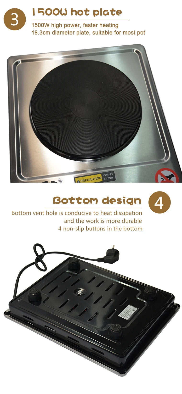 DMWD 1500W Household Induction Cooker Electric Stove Electromagnetic Oven Hot Plate Waterproof Heating Furnace Kitchen Tool 220V