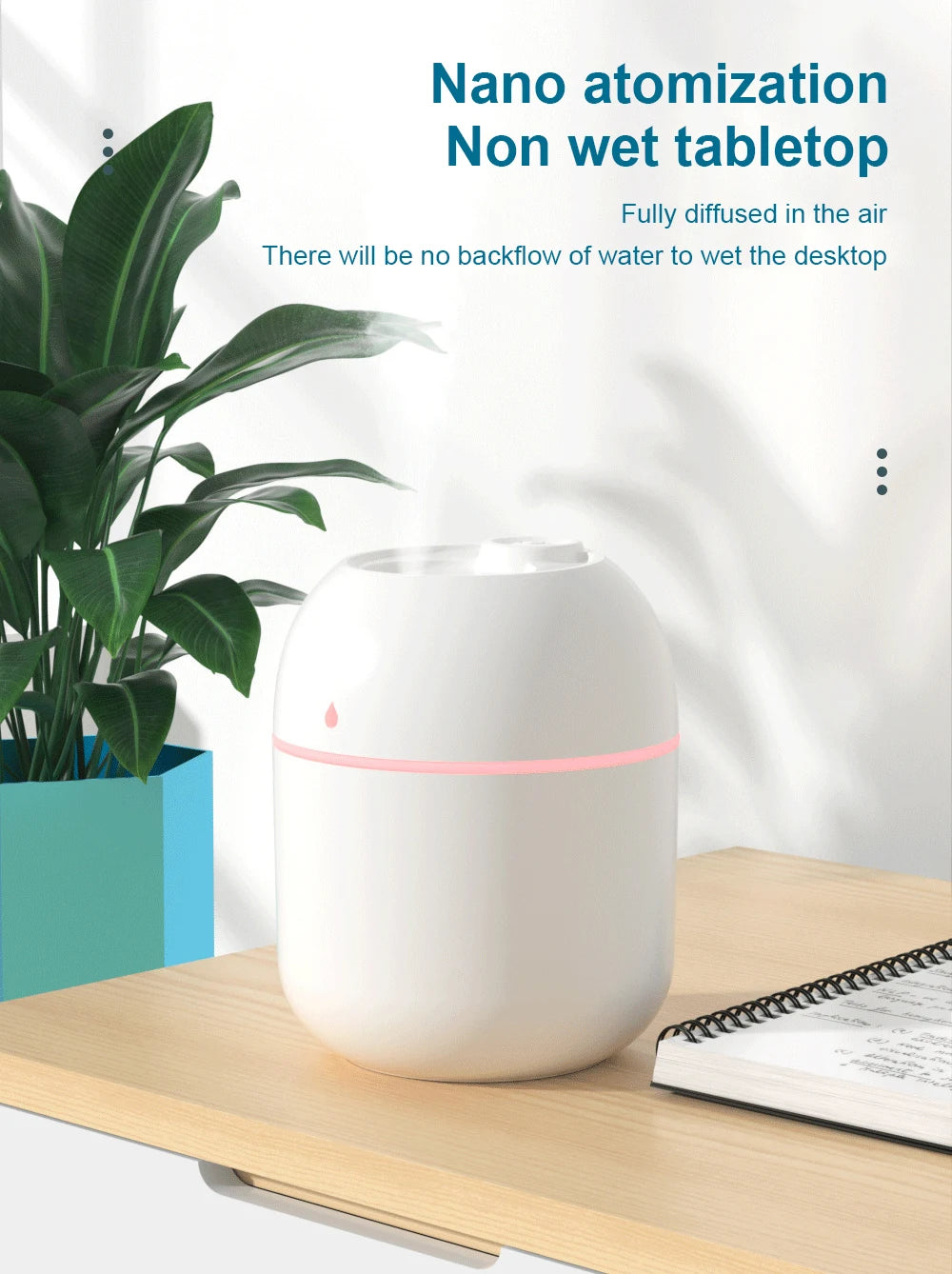 220ML Air Humidifier Ultrasonic Mini Car Aroma Diffuser Portable USB Essential Oils Purifiers LED Lamp Home Fragrance Products