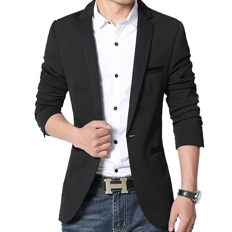 Brand Men's Casual Blazer 2024 Autumn New Fashion Slim Business Suit Coat Gentleman High-quality Men's Clothing Homme M~5XL