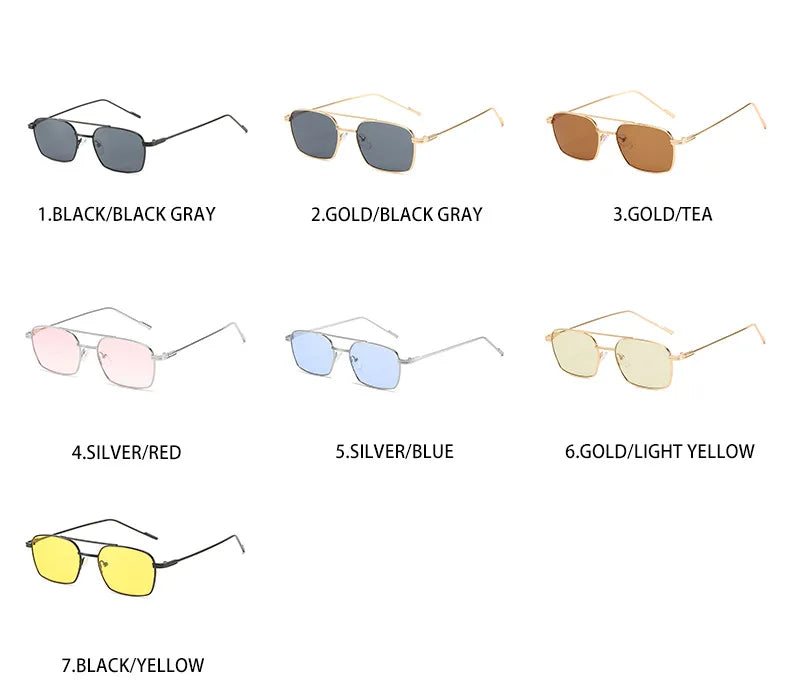 Dropshipping Fashion Square Sunglasses Men Women Metal Sun Glasses Retro Sun Glasses Vintage High Quality Gafas Oculos De Sol