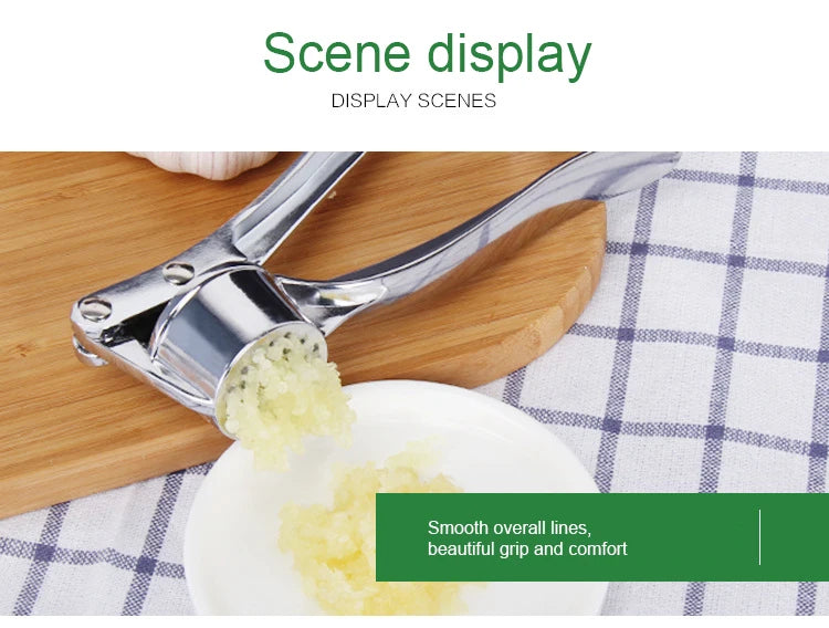 1pc Silvery Stainless Steel Garlic Masher Kitchen Vegetable Cooking Extruder Manual Ginger Grinder And Tool Kitchen Accessories