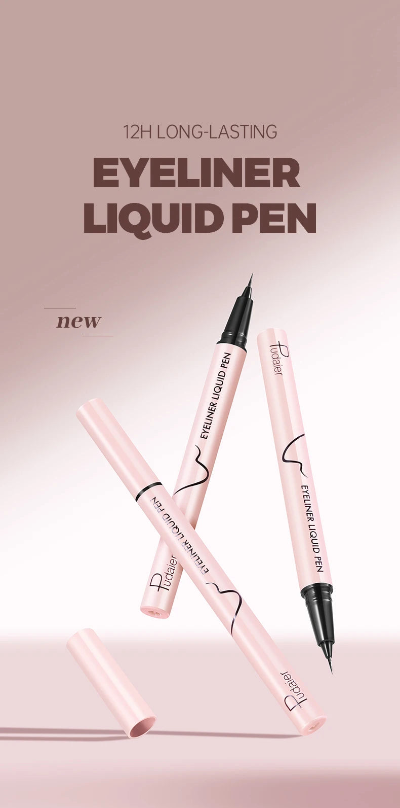 Waterproof Quick Dry Liquid Eyeliner Portable Ultra-fine Black Long Lasting Sweatproof Quick-drying Eyeliner Pencil Eyes Makeup