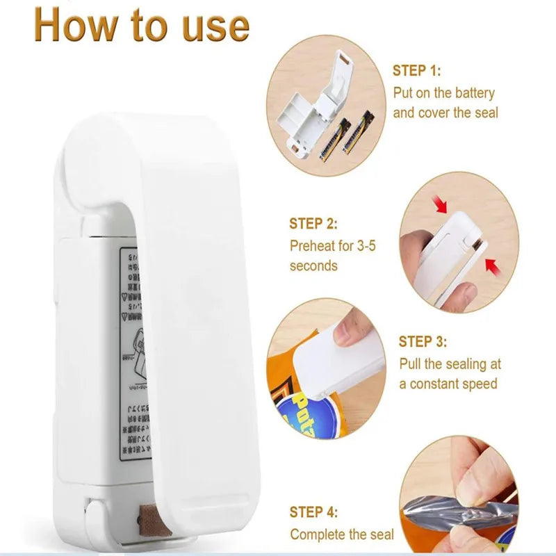 1PC Mini Sealing Machine Small Household Plastic Sealing Machine Portable Hand Pressure Plastic Bag Sealing Machine
