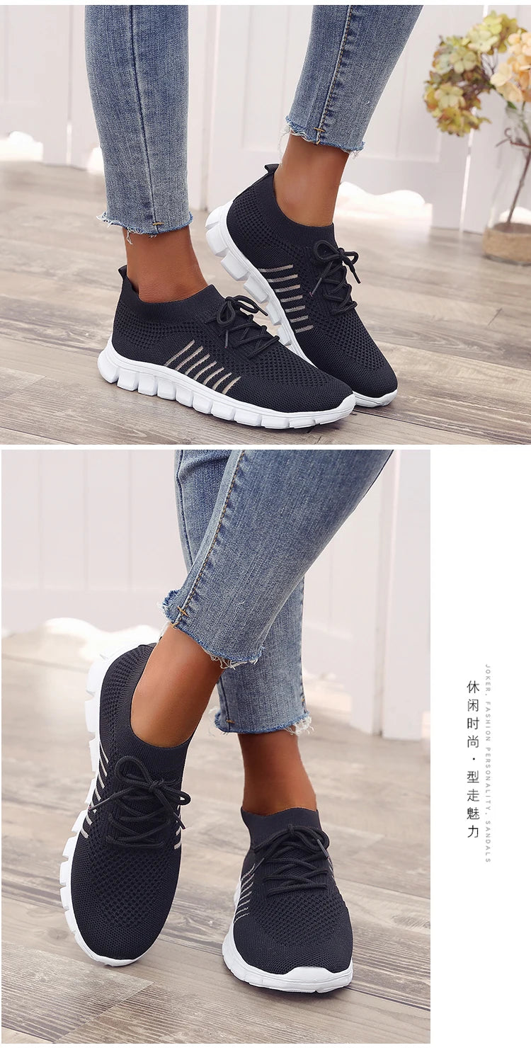 Women Mesh Breathable Shoes Slip on Flat Shoes Woman Tenis Ladies Casual Shoes Walking Footwear Sneakers Womens Vulcanize Shoes