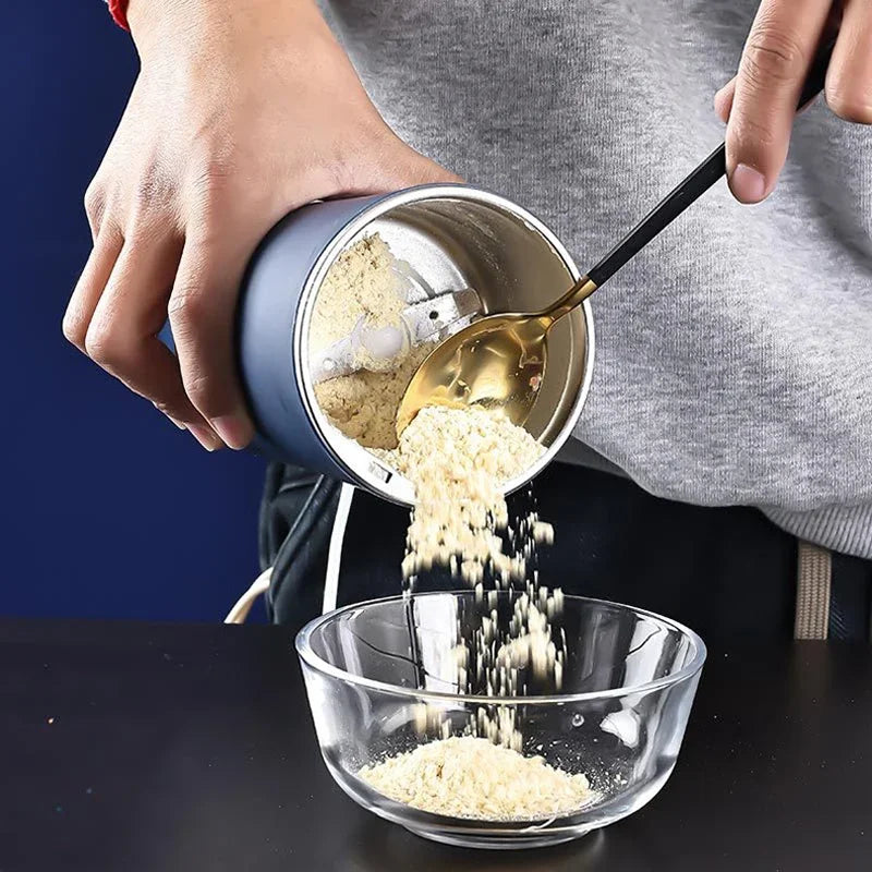 2024 New Portable Coffee Grinder Household Small Grain Grinder 8 Knife Stainless Steel Nut Bean Grain Grinding Mixer