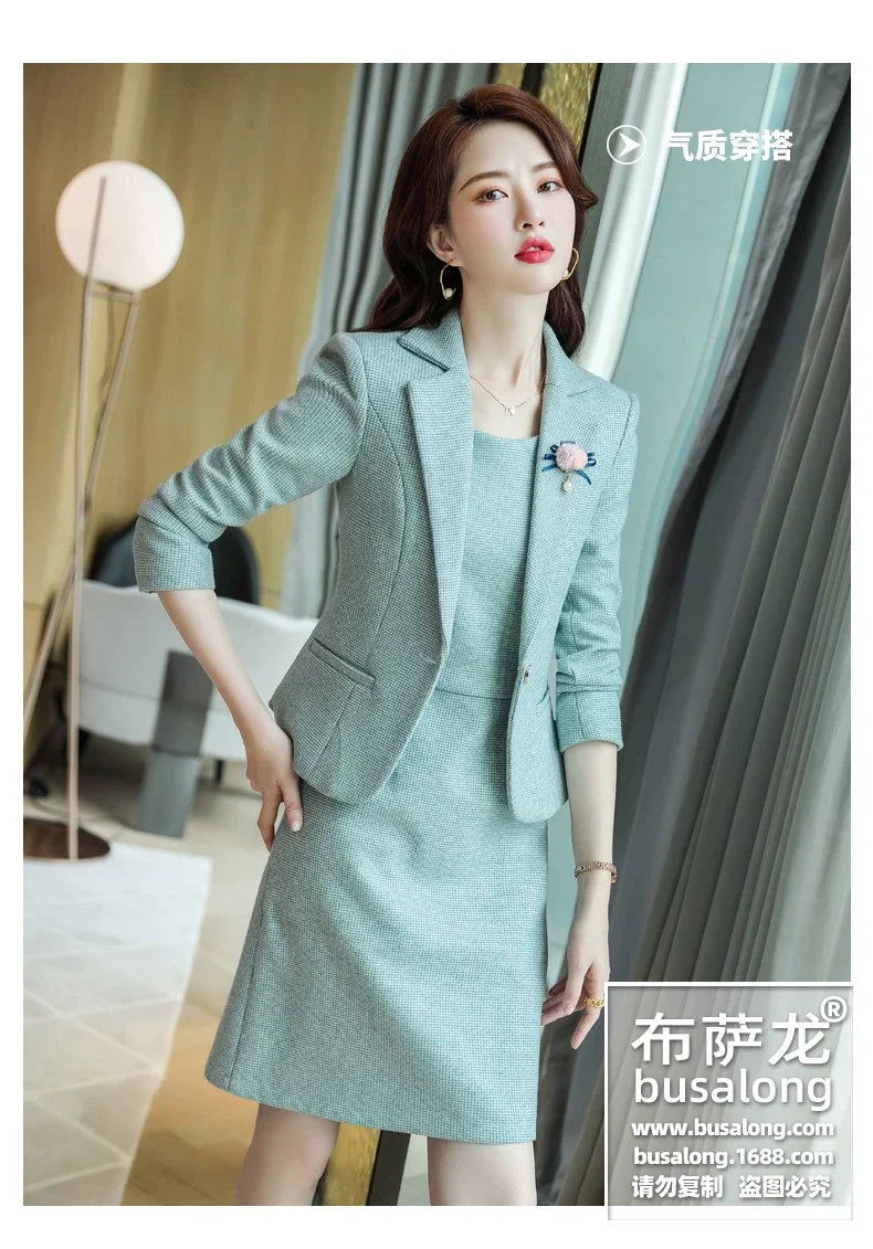 Spring and Autumn Long Sleeve Business Women's Clothing Suit Jacket Formal Wear Temperament Commute Work Clothes Slim Fit Slimmi