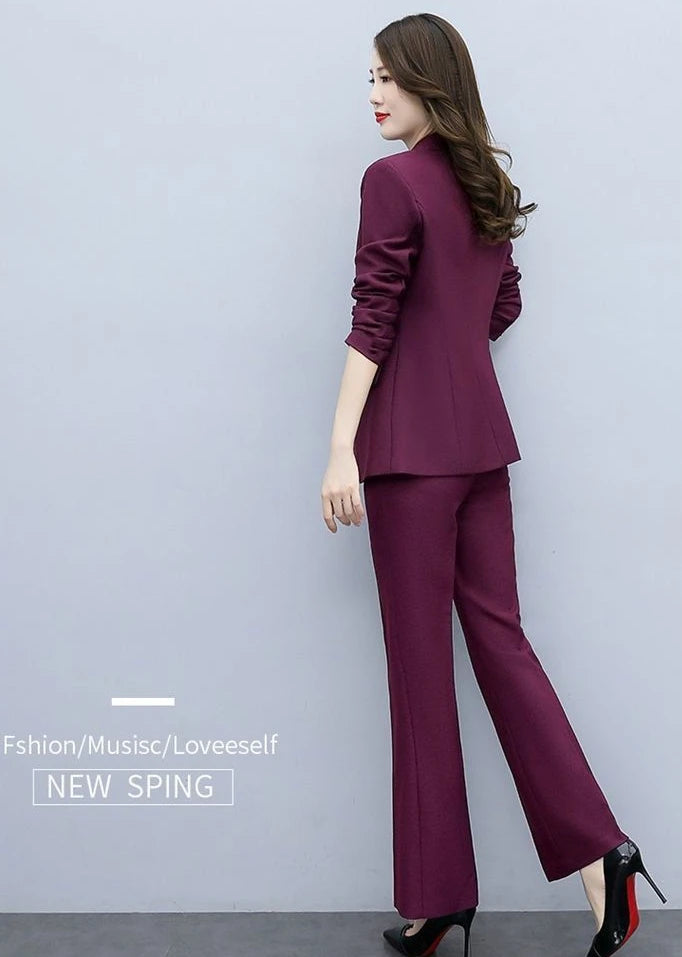 Outfit Wide Leg Trouser Suit Blazer and Womens 2 Pant Sets White Two Piece Set Pants for Women Formal Business Sexy Classy Xxl D
