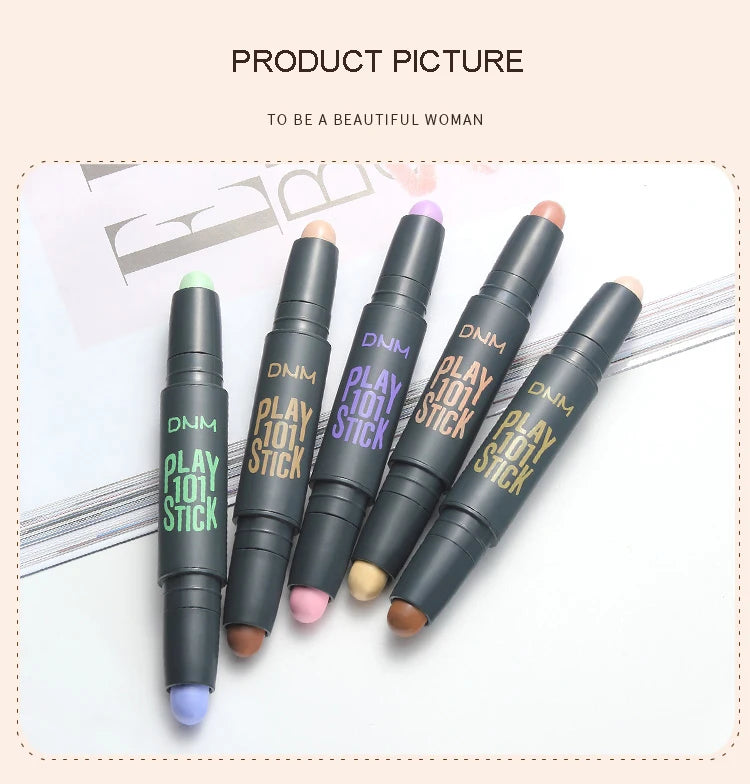 Double-head Face Foundation Concealer Pen Long Lasting Dark Circles Corrector Contour Pencil Concealers Stick Highlight Cosmetic