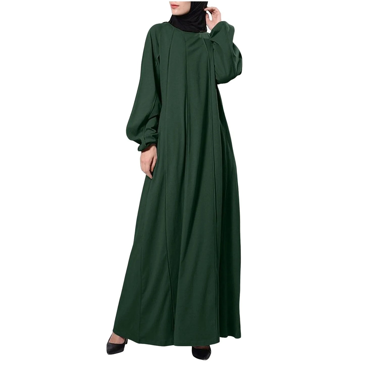 Women Eid Muslim Dress Ramadan Morocco Pleated Party Dresses Dubai Kaftan Islam Vestidos Arab Long Robe Solid Abaya Modest