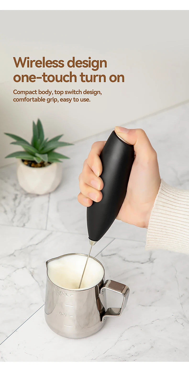 1PC Electric Egg Beater Milk Frother Wireless Handheld Coffee Cappuccino Frother Household Mini Whisk Mixer