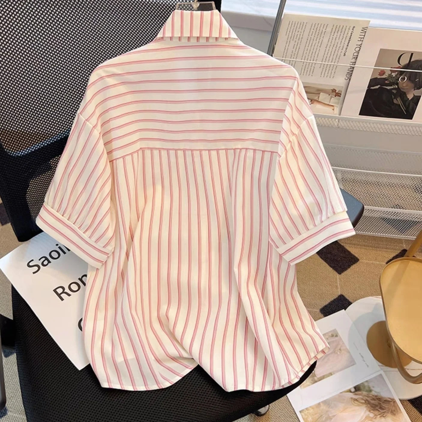Women's Simple Casual Asymmetrical Oversized Cotton Button Up Long Sleeve Tunic Shirts Solid Streetwear Top Blouse Blusas Mujer