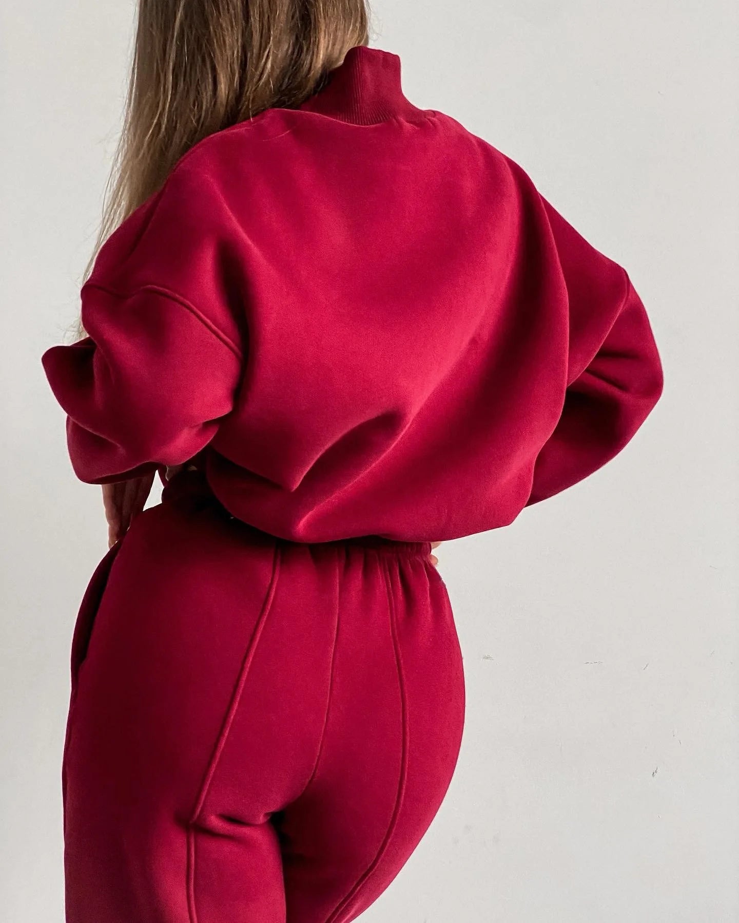 2023 Spring Autumn New Printed Loose Sports Suit Women Turtleneck Long Sleeve Sweatshirt Drawstring High Waist Pencil Pants Suit