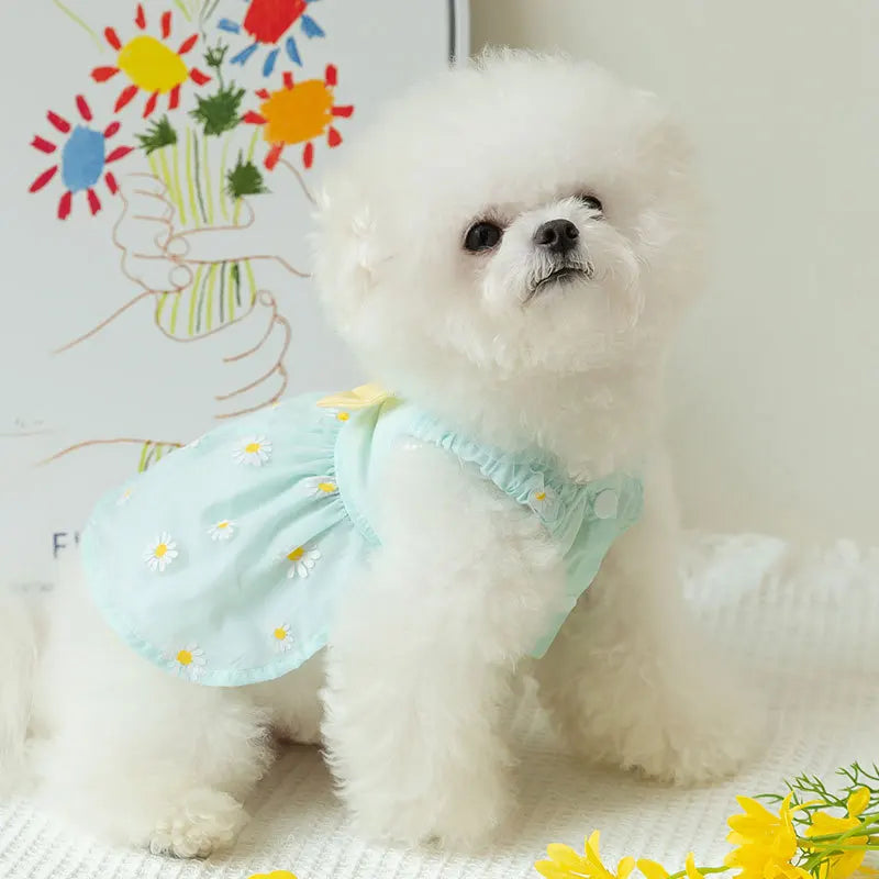 Dog Princess Dress Cute Pet Dog Mesh Dress Kitten Puppy Pet Skirt Summer Dog Dress Bow Lace Korean Poodle Chihuahua Dog Clothes