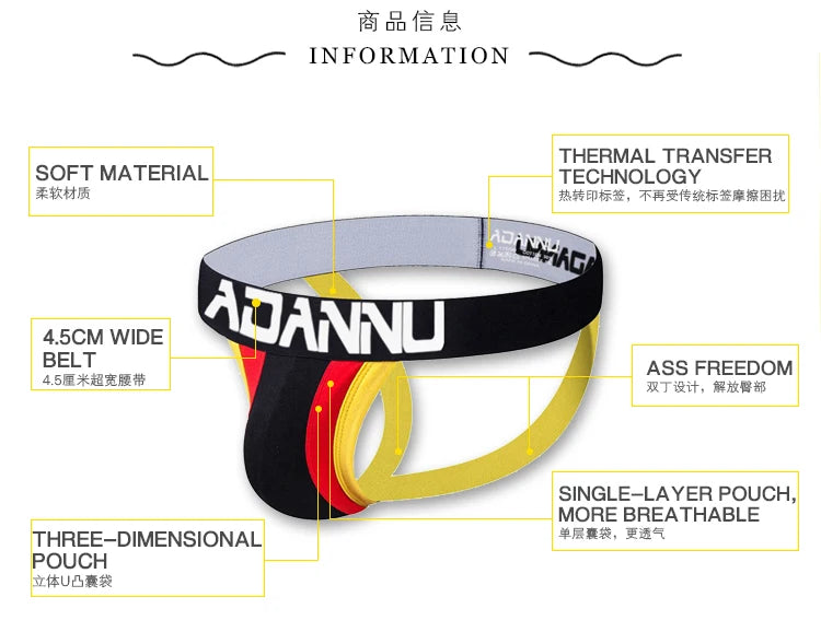 ORLVS Brand JockstrapS Sexy Cotton Gay Men Underwear Briefs Underpants Cueca Gay Underwear Men Thong String homme Penis