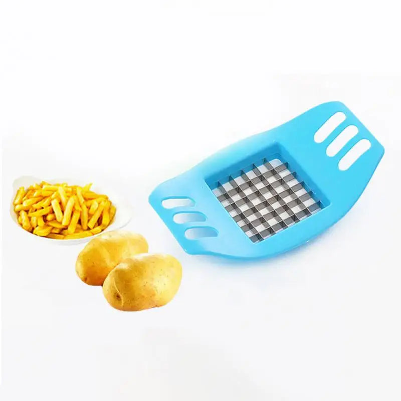 French Fries Cutter Easy To Clean Fruit Slicer Multi-function Vegetable Cutter Kitchenware Stainless Steel Abs 42g Potato Slicer