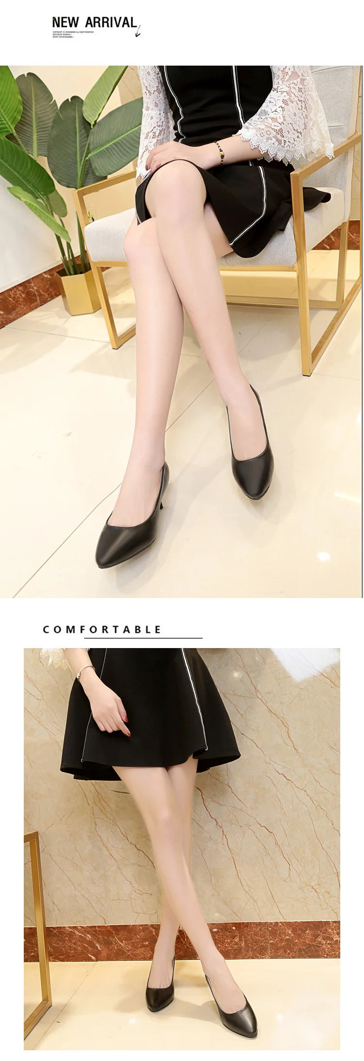 Work Professional Women's Shoes Shallow Mouth Work Stewardess Leather Hotel Employees High Heels Shoes Women