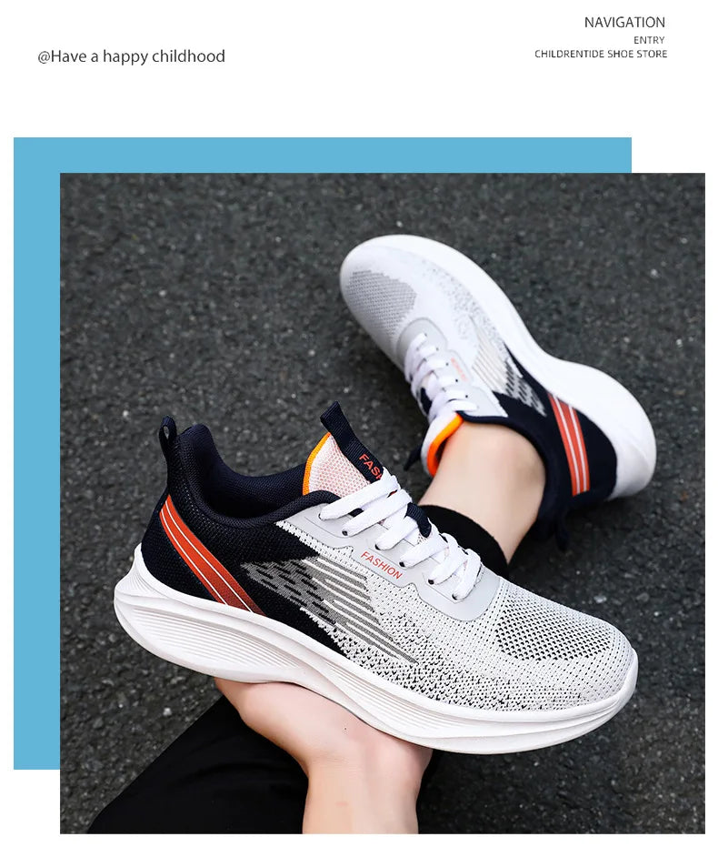 2024 Men's Shoes Spring fashion Soft sole sports single shoes flying woven Casual style men's Running shoes sneakers
