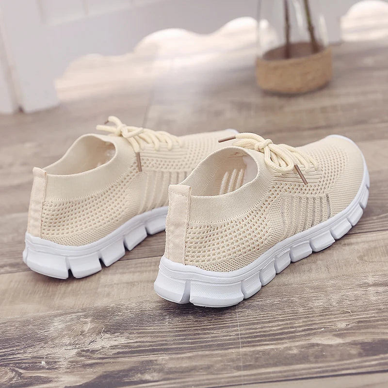 Women Mesh Breathable Shoes Slip on Flat Shoes Woman Tenis Ladies Casual Shoes Walking Footwear Sneakers Womens Vulcanize Shoes