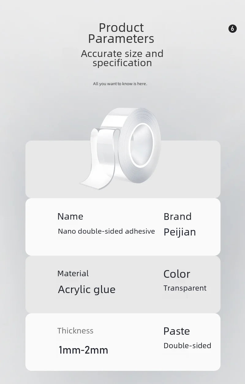 High Viscosity Seamless Transparent Nano Double-sided Tape Diy Bubble Blowing Tiktok Magic Tape Strong Adhesive