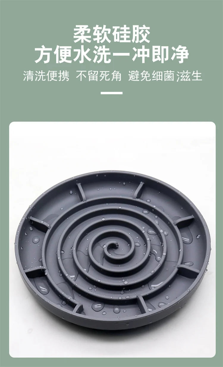 Pet supplies Slow Food Bowl Cat Anti-Knockover Anti-Slip Food Bowl Puppy Anti-choking Silicone Toy Food Plate