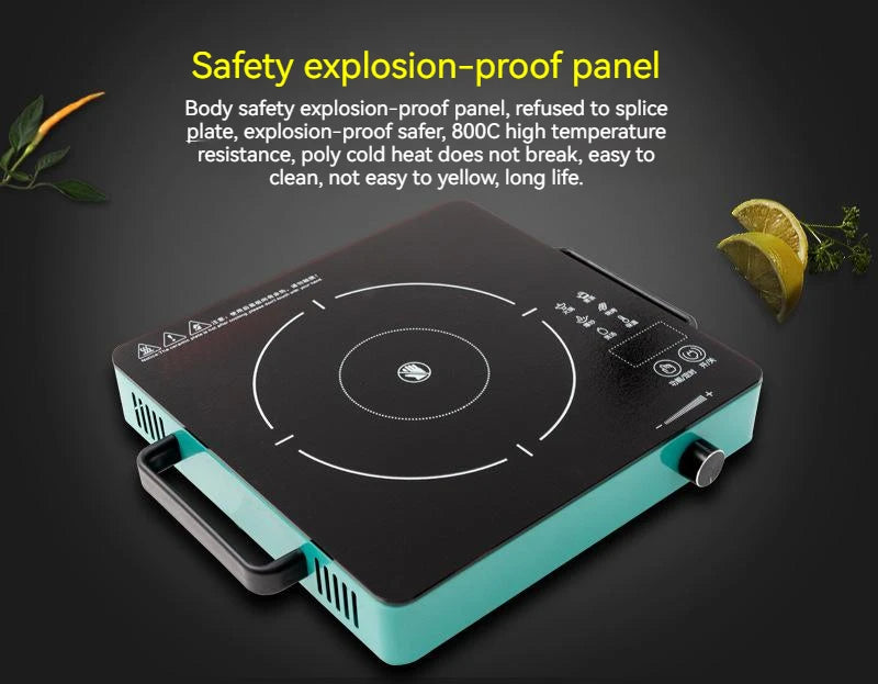 Household Electric Ceramic Stove Touch-type Commercial High-power 2200W Induction Cooker Light Wave Hot Pot Does Not Pick Pot