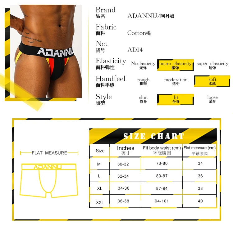 ORLVS Brand JockstrapS Sexy Cotton Gay Men Underwear Briefs Underpants Cueca Gay Underwear Men Thong String homme Penis