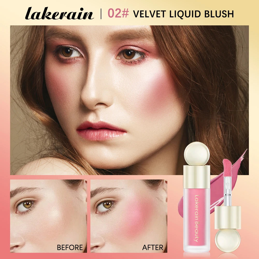 7.5ml Matte Liquid Blush Velvet Blusher Orange Peach Face Pigment Lasting Beauty Natural Cheek Tint Cream Waterproof Blush