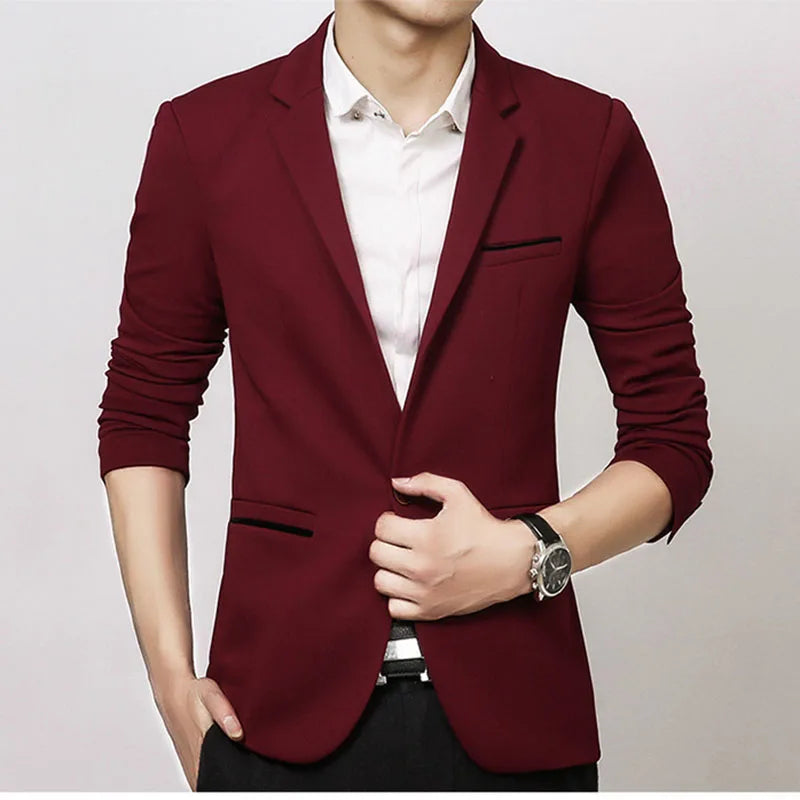 Brand Men's Casual Blazer 2024 Autumn New Fashion Slim Business Suit Coat Gentleman High-quality Men's Clothing Homme M~5XL