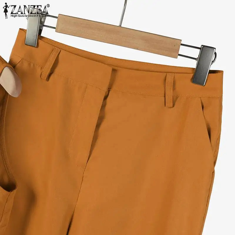 ZANZEA Elegant Women Matching Sets Summer Tracksuits Causal Pant Sets Sleeveless Blouse & Trousers Suit Fashion Outfits Oversize