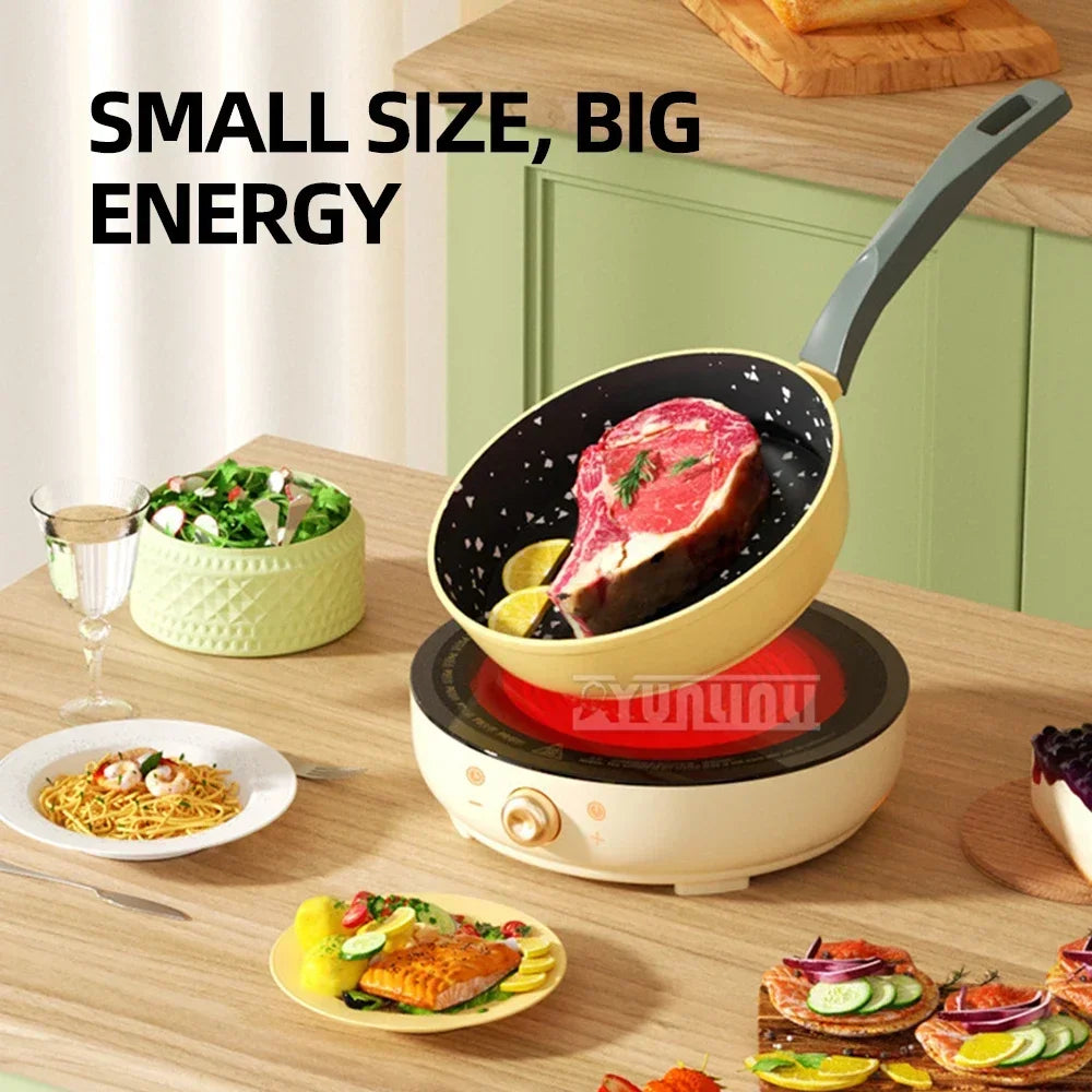 Portable Electric Induction Cooker 2000W Round Electromagnetic Oven Household Tea Boiling Stove