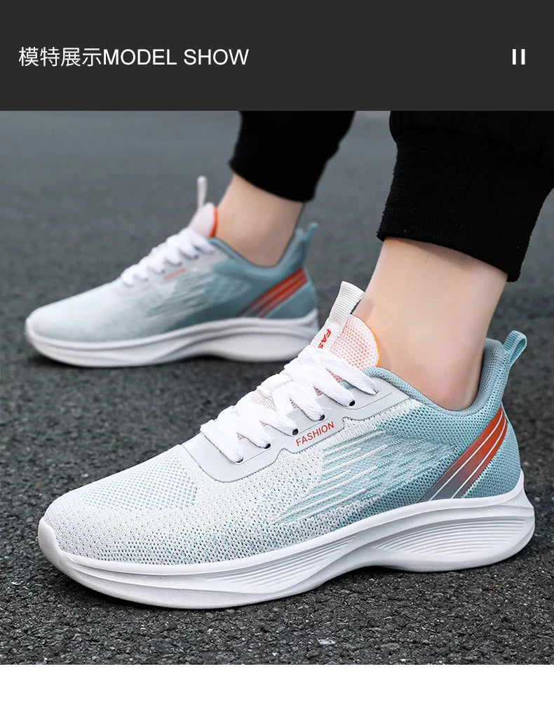 2024 Men's Shoes Spring fashion Soft sole sports single shoes flying woven Casual style men's Running shoes sneakers