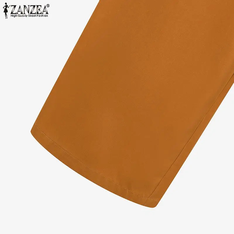 ZANZEA Elegant Women Matching Sets Summer Tracksuits Causal Pant Sets Sleeveless Blouse & Trousers Suit Fashion Outfits Oversize