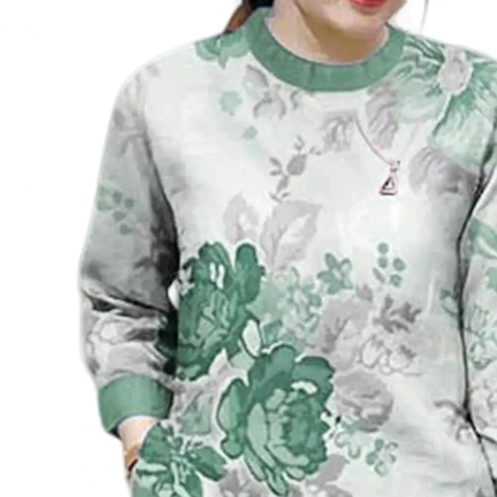 Loose Fit Women Casual Set Floral Print Women's T-shirt Pants Set with Wide Legs Pockets Stylish Spring/fall Suit for Female