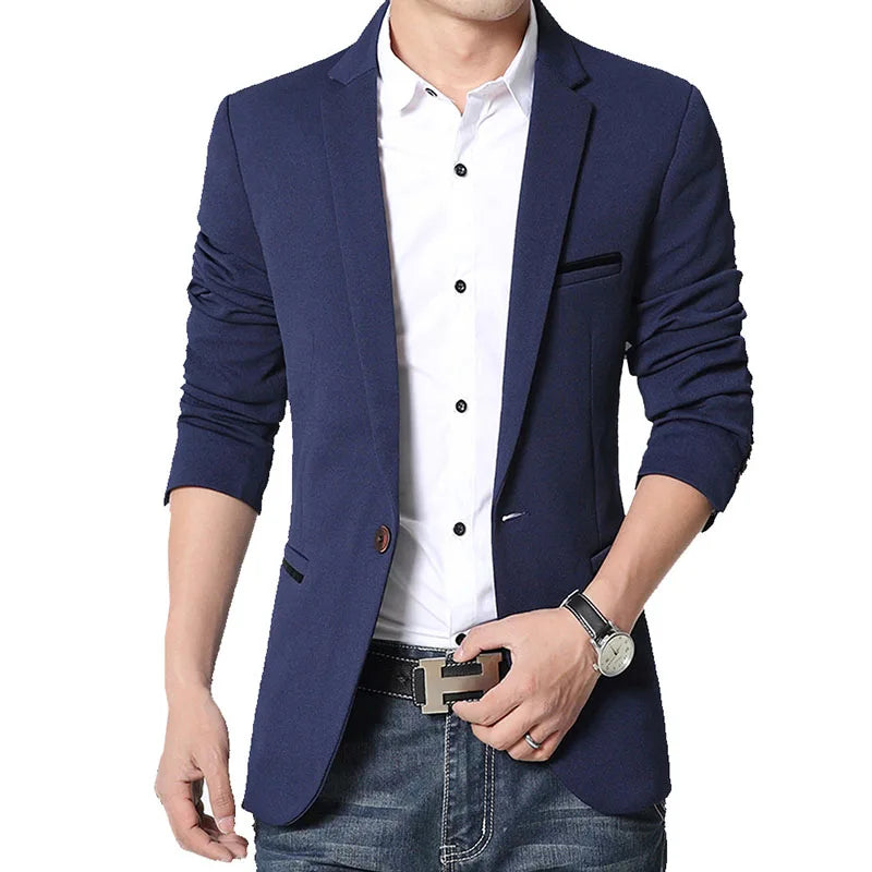 Brand Men's Casual Blazer 2024 Autumn New Fashion Slim Business Suit Coat Gentleman High-quality Men's Clothing Homme M~5XL