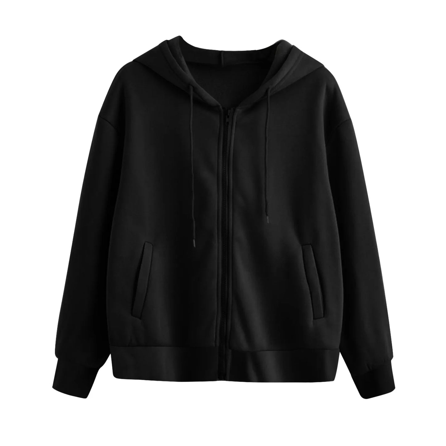 2024 Women Sweatshirt Hoodies Spring New Fashion Casual White Gray Black Zipper Hooded Sweatshirt Long Sleeve Coat Pullovers