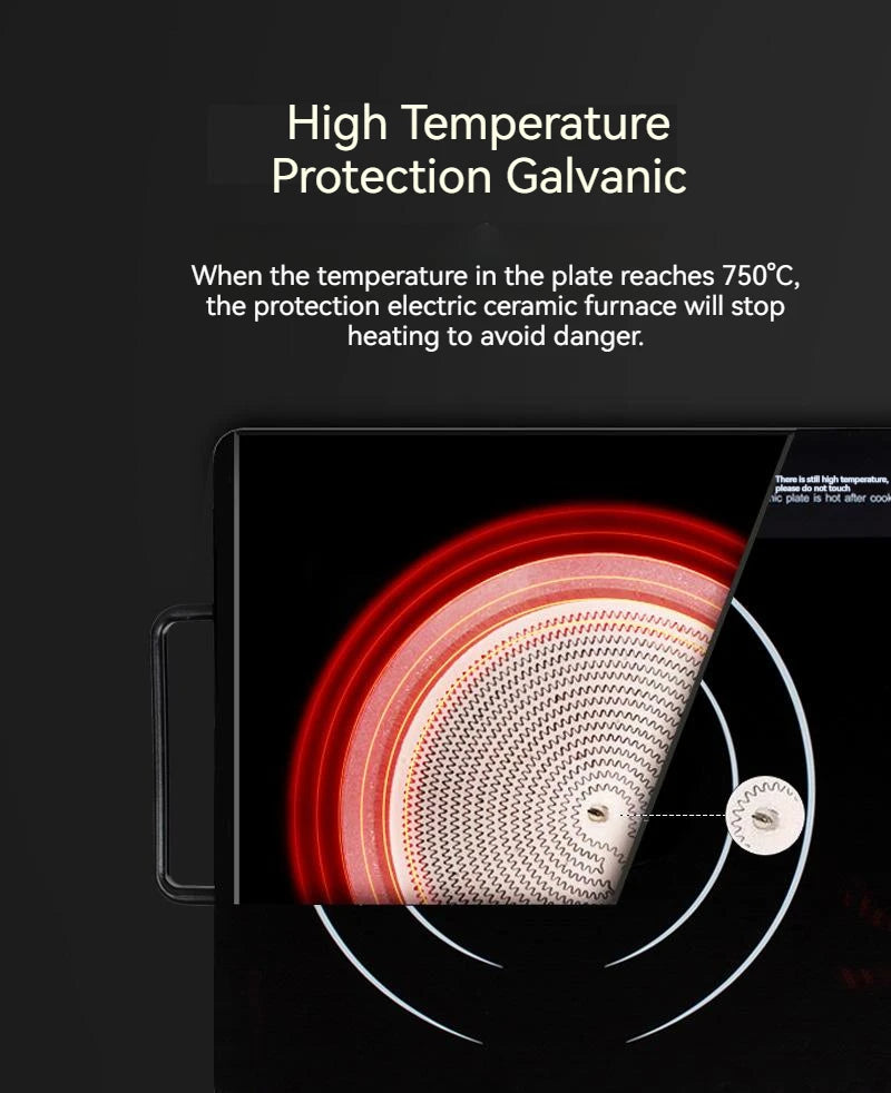 Household Electric Ceramic Stove Touch-type Commercial High-power 2200W Induction Cooker Light Wave Hot Pot Does Not Pick Pot