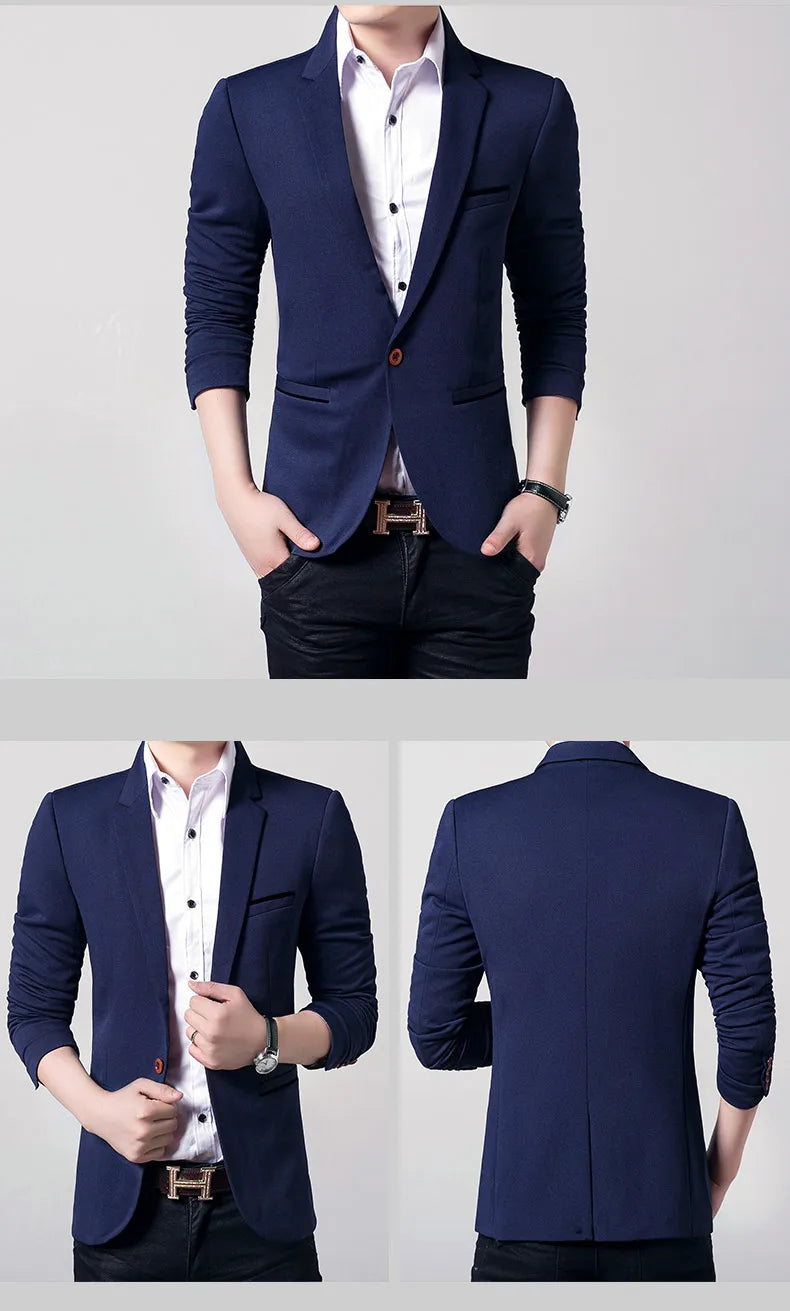 Brand Men's Casual Blazer 2024 Autumn New Fashion Slim Business Suit Coat Gentleman High-quality Men's Clothing Homme M~5XL