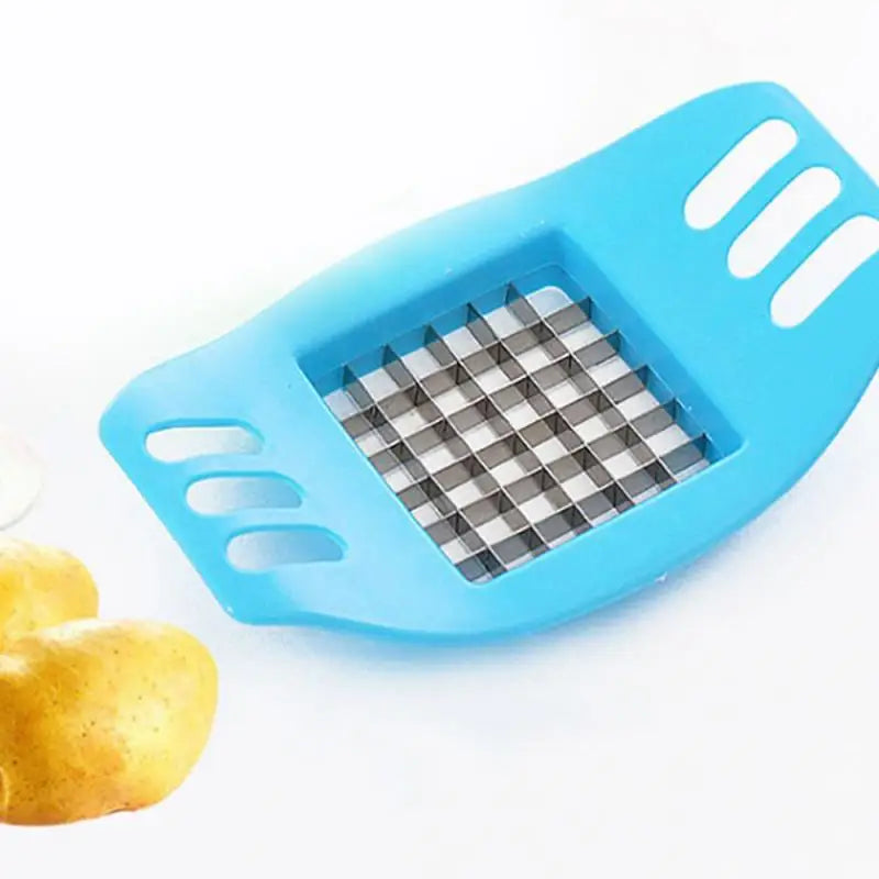 French Fries Cutter Easy To Clean Fruit Slicer Multi-function Vegetable Cutter Kitchenware Stainless Steel Abs 42g Potato Slicer