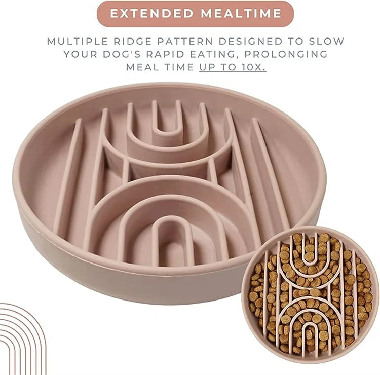 Pet supplies Slow Food Bowl Cat Anti-Knockover Anti-Slip Food Bowl Puppy Anti-choking Silicone Toy Food Plate