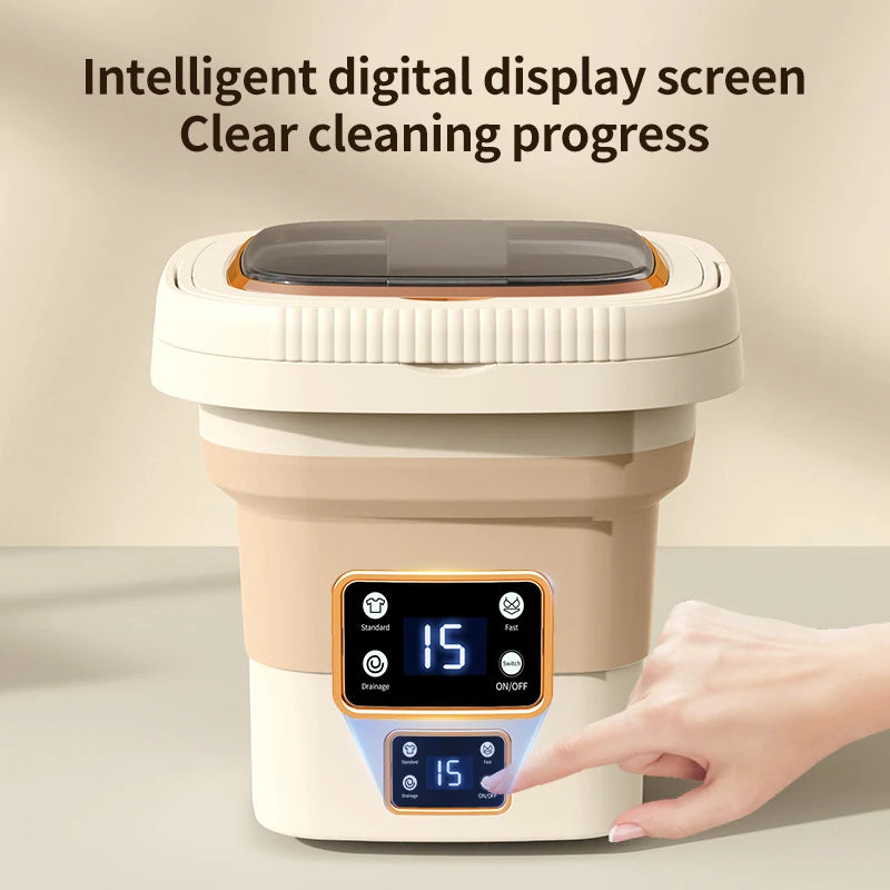 Folding washing machine 9L large capacity portable mini small washing machine underwear socks retractable automatic washing