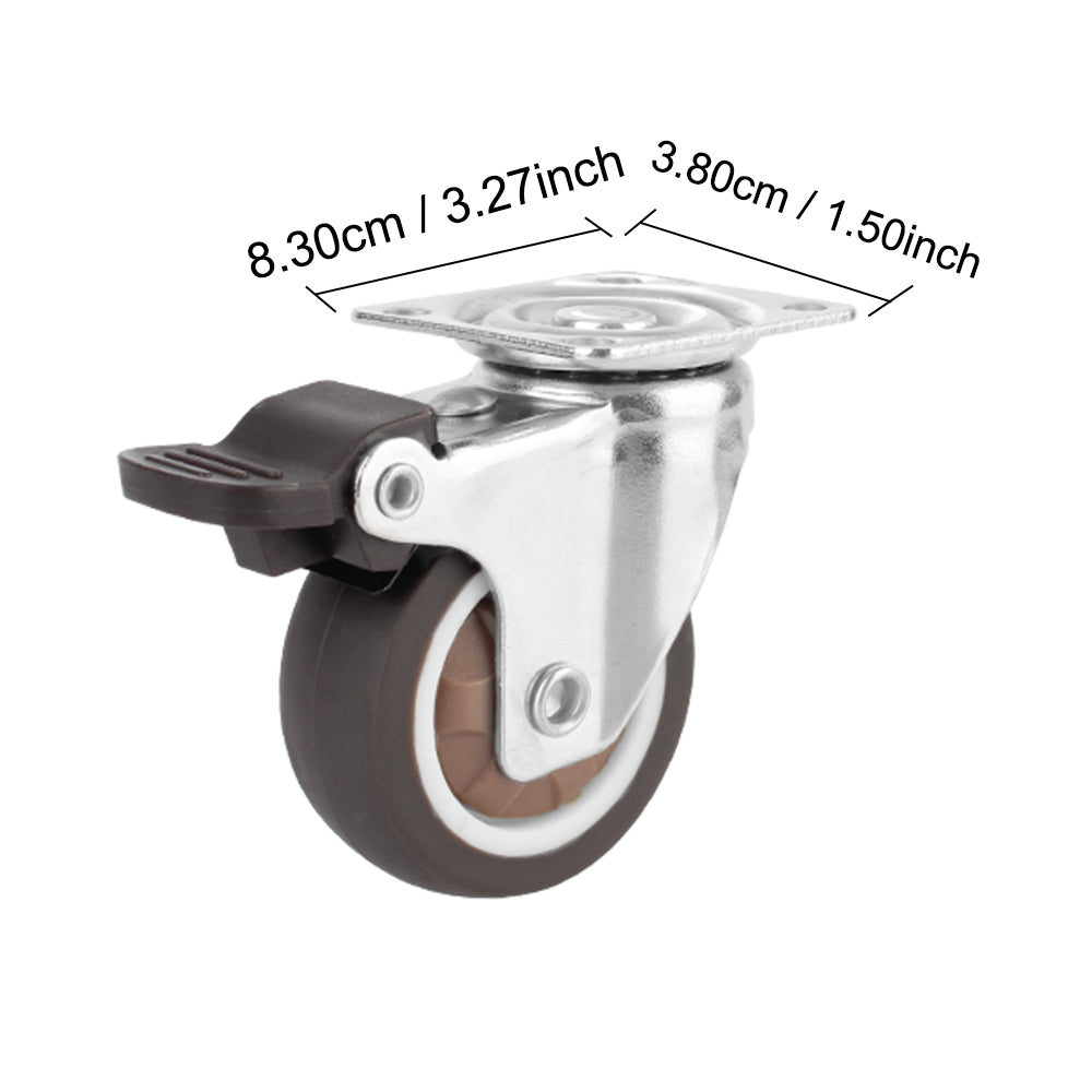 4Pcs Furniture Caster For Platform Trolley Chair Accessory Swivel Caster Universal 1/2 inches Soft Rubber Wheel 360°