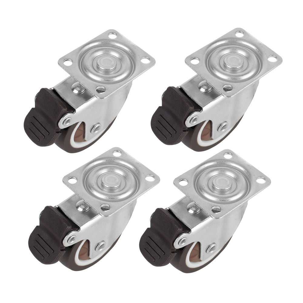 4Pcs Furniture Caster For Platform Trolley Chair Accessory Swivel Caster Universal 1/2 inches Soft Rubber Wheel 360°