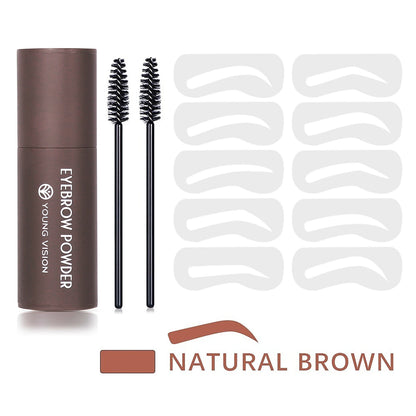 Eyebrow Stamp Stencil Kit - 1 Pcs Eye Brow Stamp Shaping Kit Long-Lasting Waterproof, Eyebrow Makeup Brow Shape with 10 PCS