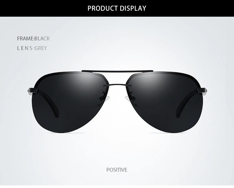 Fashion Rimless Pilot Polarized Sunglasses Men Women High Quality Aluminum Magnesium Sun Glasses Male Classic Driving Shades