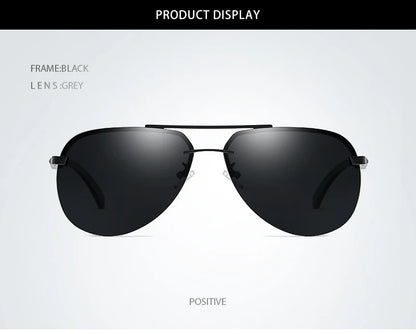 Fashion Rimless Pilot Polarized Sunglasses Men Women High Quality Aluminum Magnesium Sun Glasses Male Classic Driving Shades