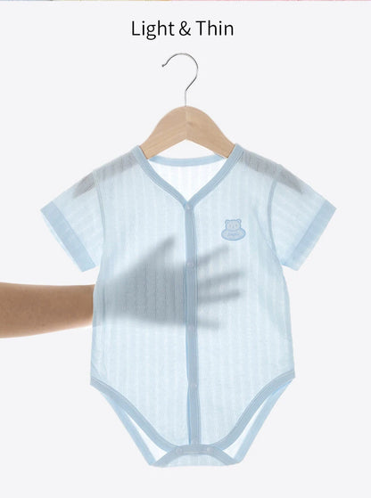 Newborn Baby Bodysuits for Boy Girl Summer Thin Outwear Casual Short Sleeve Toddler Kids Jumpsuits Children Clothes