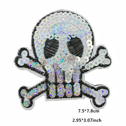 6pcs mixed random  Patches Unicorn  Skull iron on Embroidered Clothing Halloween patch For garment  sewing accessories  supplies